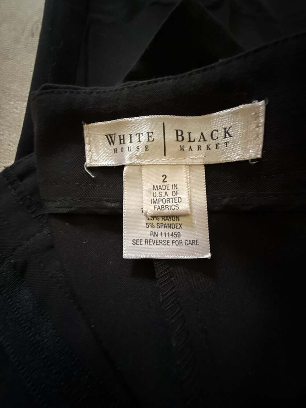 White House Black Market Pants Size 2 Black Rayon Spandex